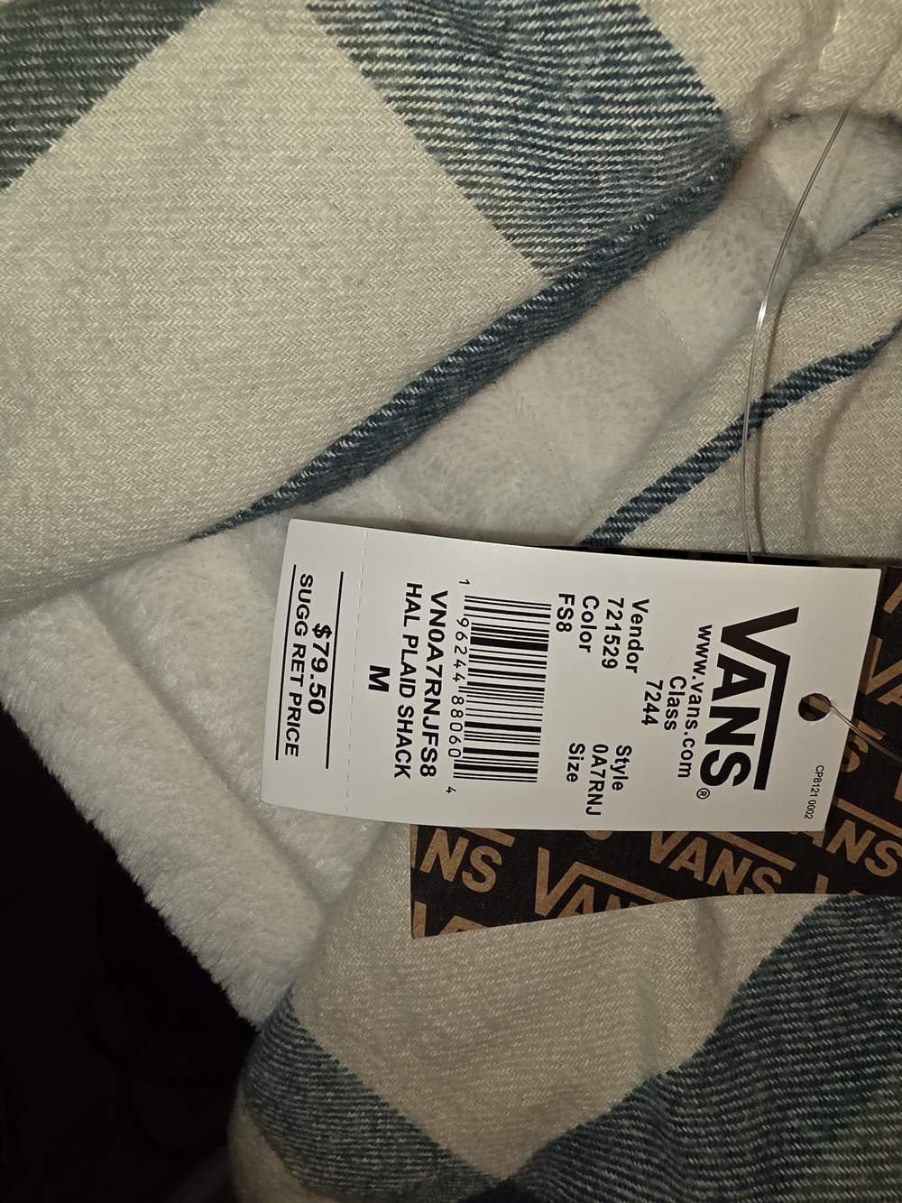 Vans Cream and Green Plaid Shacket